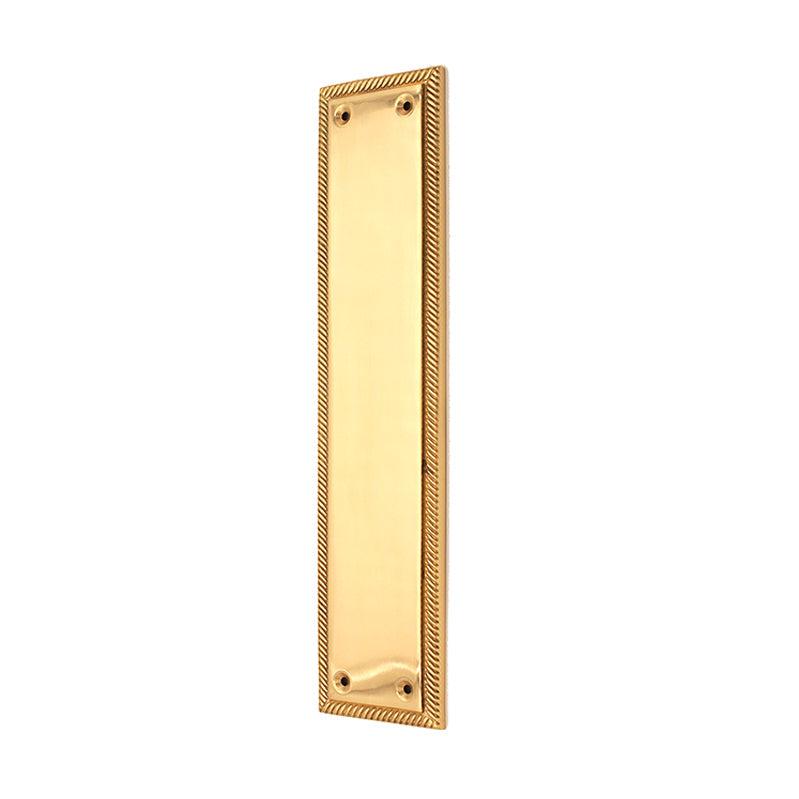 Georgian Finger Plate 285mm Polished Brass-Finger Plates & Letter Plates-Yester Home