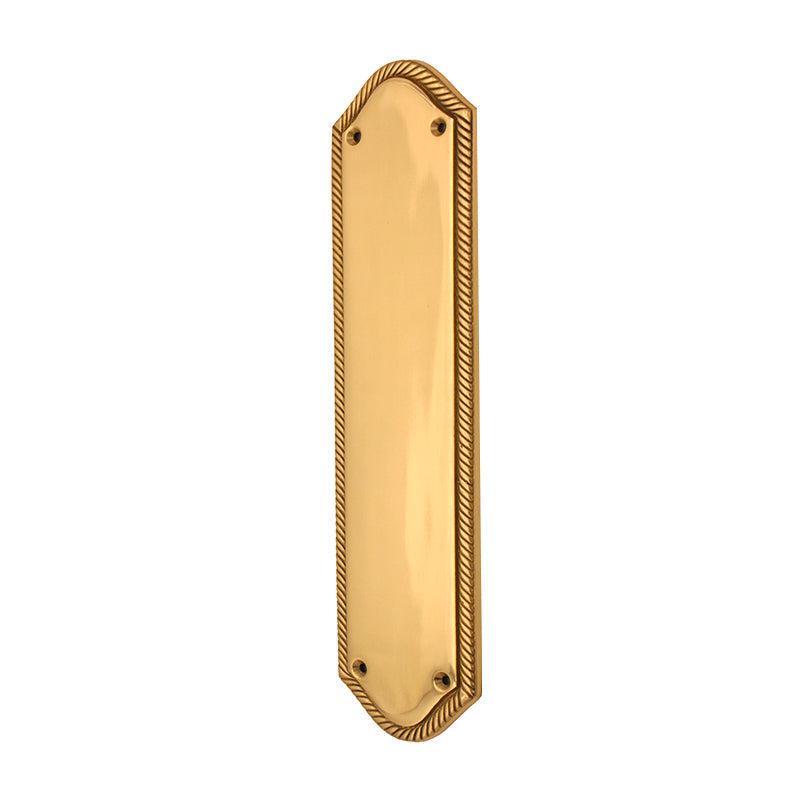 Georgian Half Round Finger Plate 295mm Polished Brass-Finger Plates & Letter Plates-Yester Home