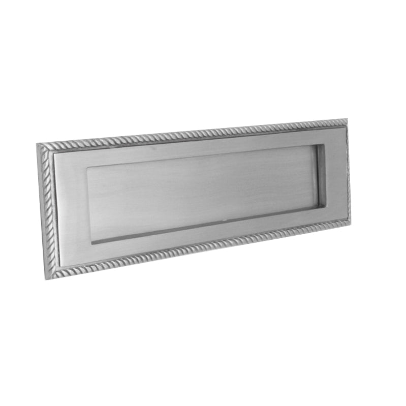 Georgian Letter Plate 250mm Satin Chrome-Finger Plates & Letter Plates-Yester Home