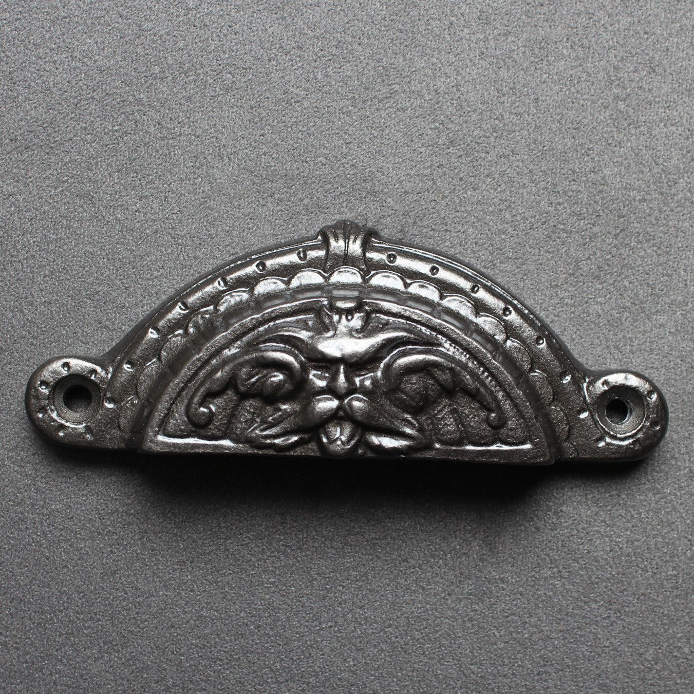 Green Man Cast Iron Cup Pull Handle-Drawer Pulls-Yester Home