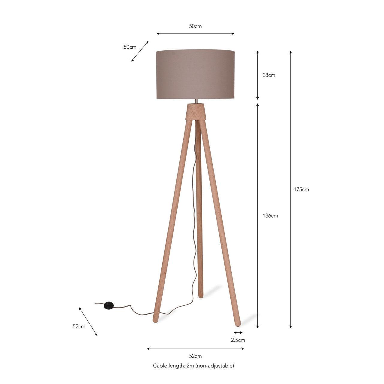 Hambledon Floor Lamp - Oak-Floor Lights-Yester Home