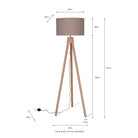 Hambledon Floor Lamp - Oak-Floor Lights-Yester Home