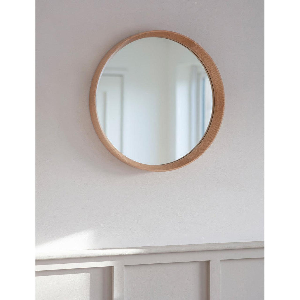 Hambledon Round Mirror 53cm - Oak-Mirrors-Yester Home