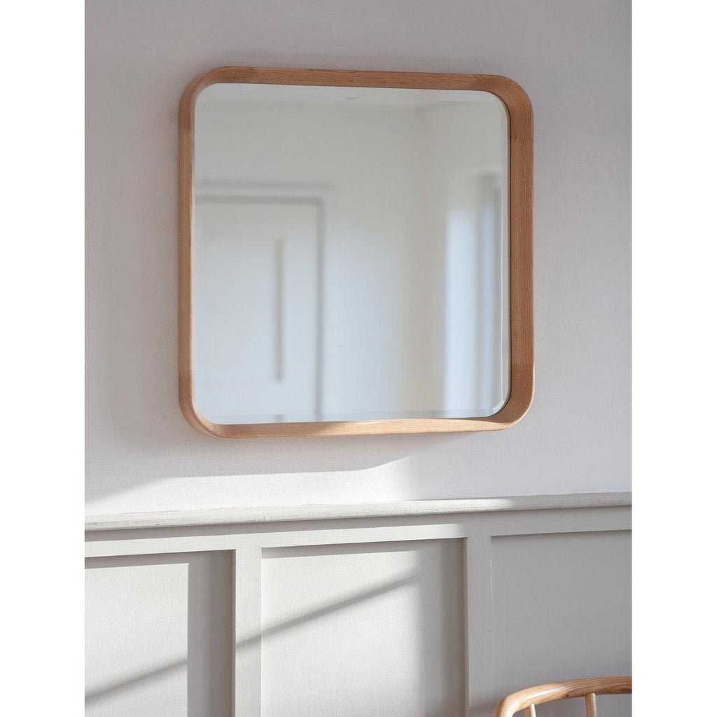 Hambledon Square Mirror 60cm - Oak-Mirrors-Yester Home