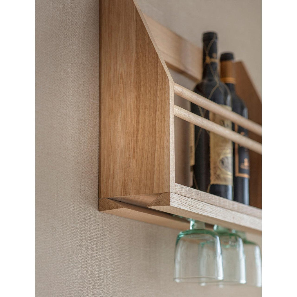 Hambledon Wine Glass Shelf - Oak-Wine Racks-Yester Home