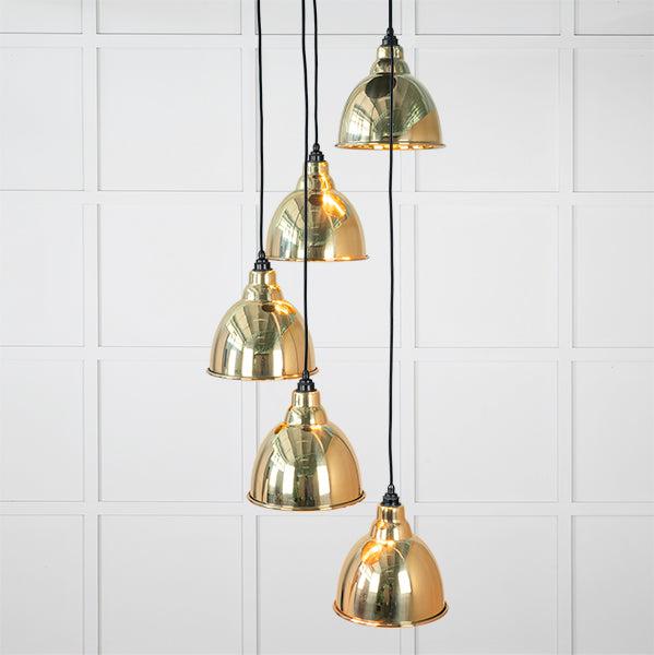 Hammered Brass Brindley Cluster Pendant | From The Anvil-Cluster Pendants-Yester Home