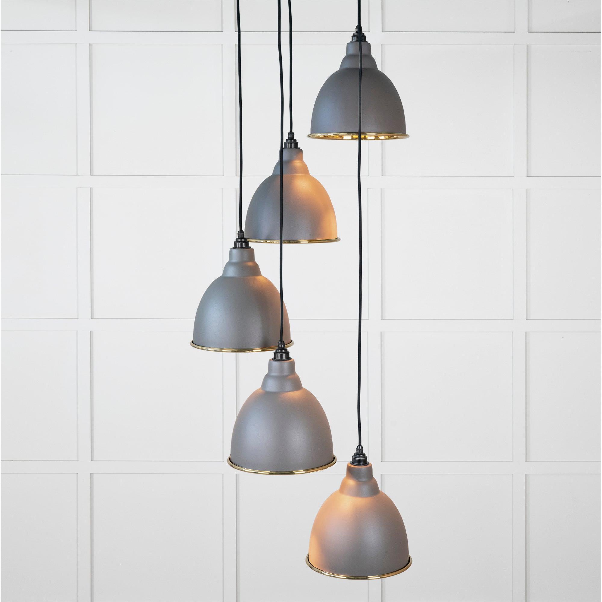 Hammered Brass Brindley Cluster Pendant in Bluff | From The Anvil - Cluster Pendants - From The Anvil - Yester Home