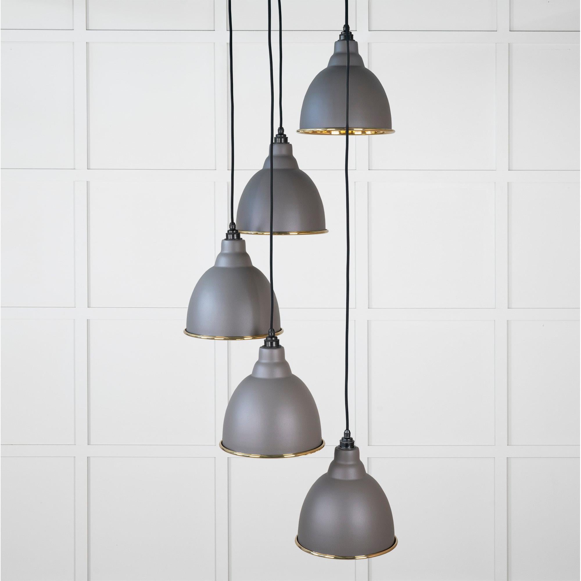 Hammered Brass Brindley Cluster Pendant in Bluff | From The Anvil - Cluster Pendants - From The Anvil - Yester Home