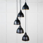 Hammered Brass Brindley Cluster Pendant in Elan Black | From The Anvil-Cluster Pendants-Yester Home