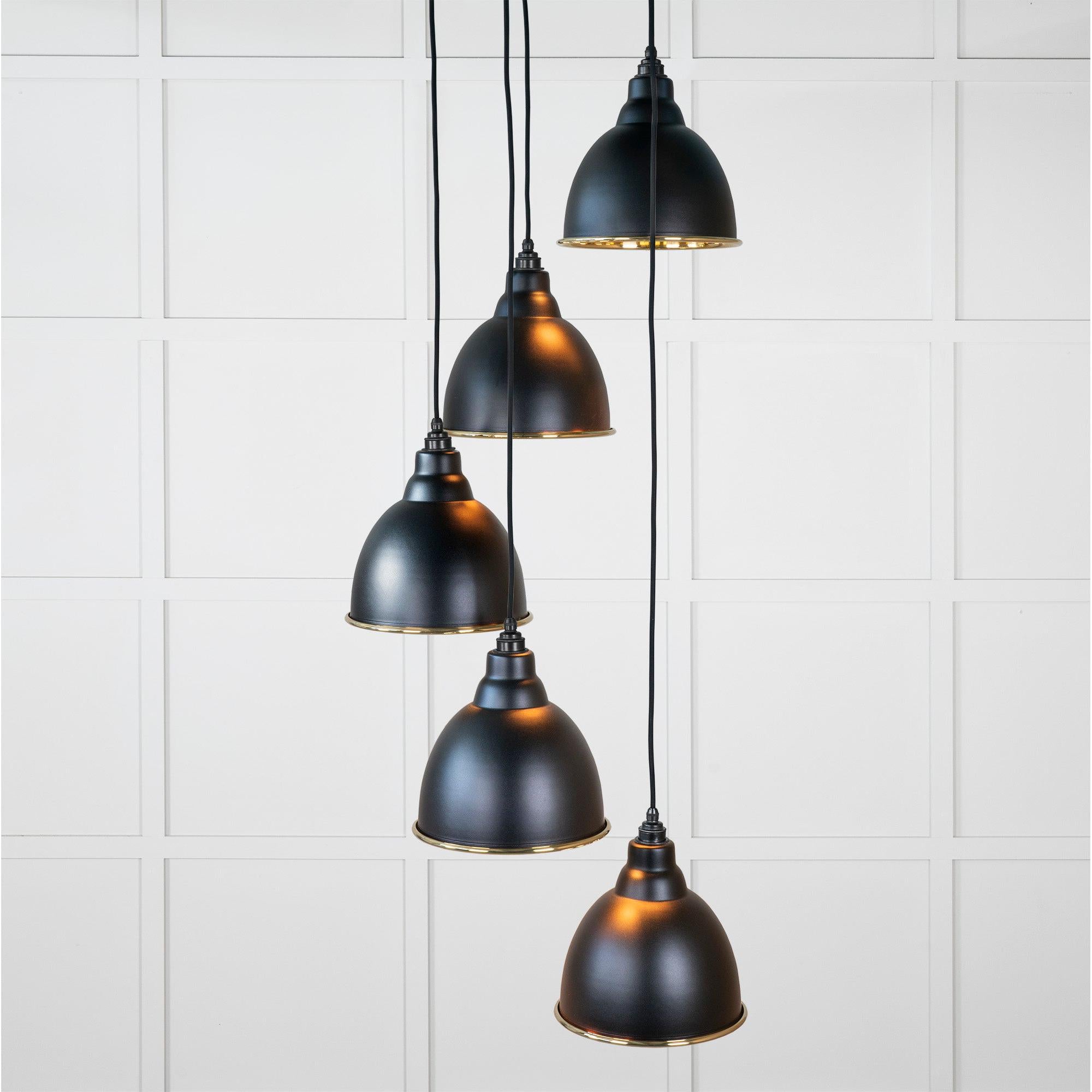 Hammered Brass Brindley Cluster Pendant in Elan Black | From The Anvil - Cluster Pendants - From The Anvil - Yester Home