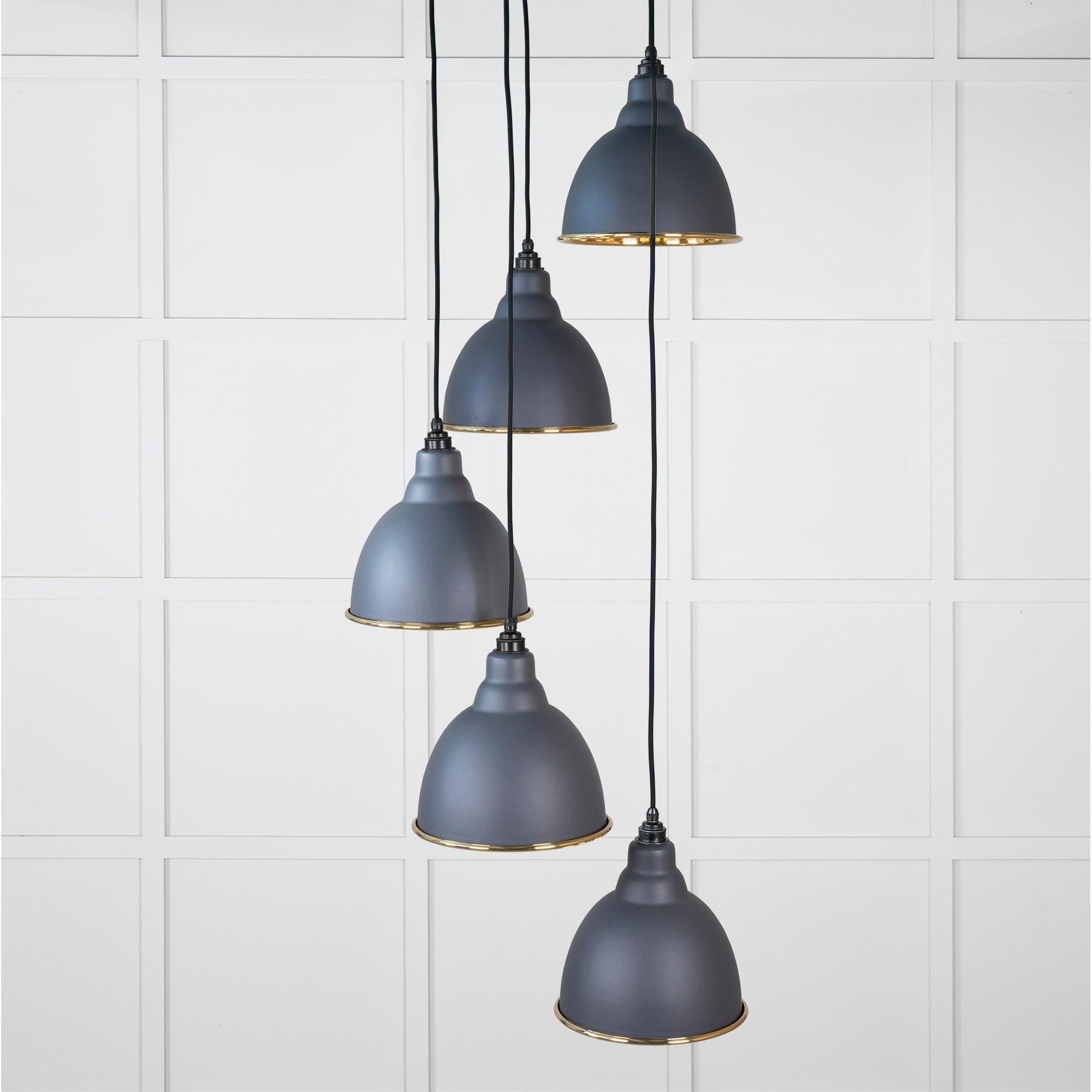 Hammered Brass Brindley Cluster Pendant in Slate | From The Anvil - Cluster Pendants - From The Anvil - Yester Home