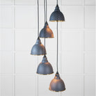 Hammered Brass Brindley Cluster Pendant in Slate | From The Anvil-Cluster Pendants-Yester Home