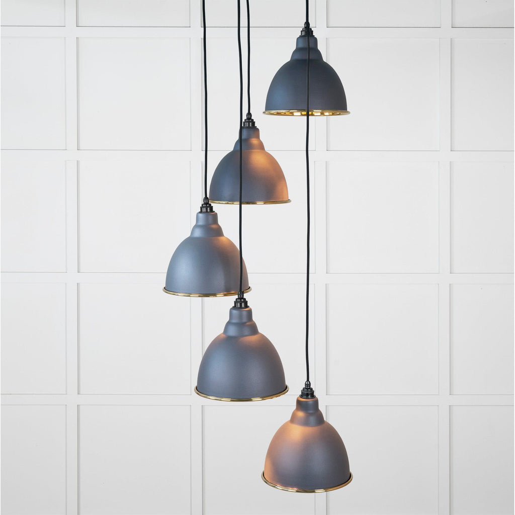 Hammered Brass Brindley Cluster Pendant in Slate | From The Anvil