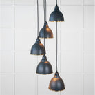 Hammered Brass Brindley Cluster Pendant in Soot | From The Anvil-Cluster Pendants-Yester Home