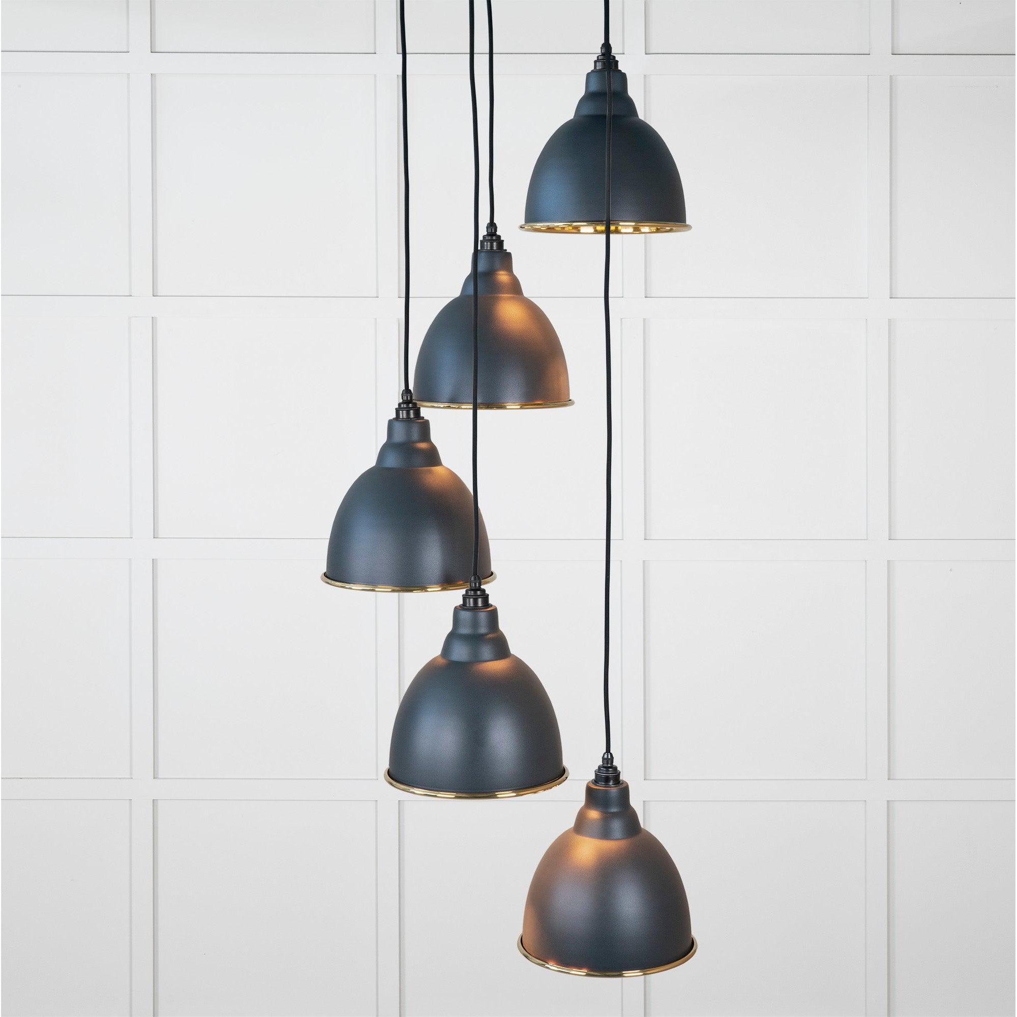 Hammered Brass Brindley Cluster Pendant in Soot | From The Anvil-Cluster Pendants-Yester Home