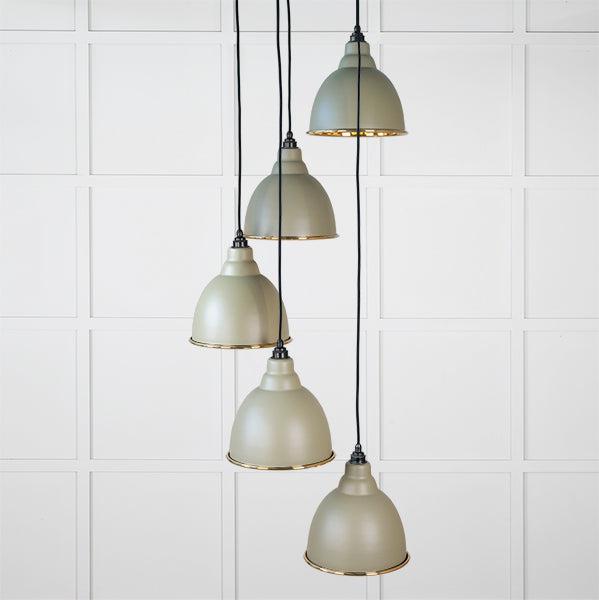 Hammered Brass Brindley Cluster Pendant in Tump | From The Anvil