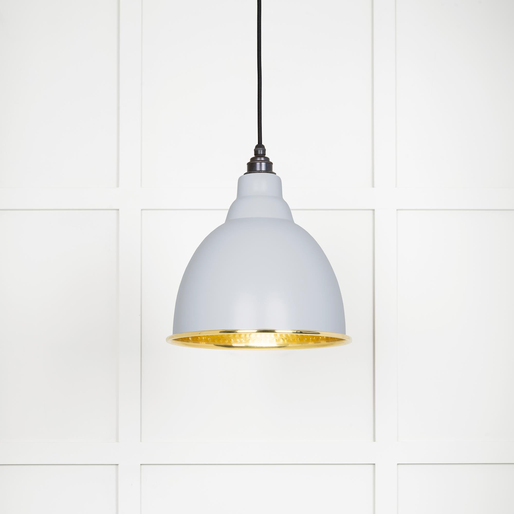 Hammered Brass Brindley Pendant in Birch | From The Anvil - Brindley - From The Anvil - Yester Home