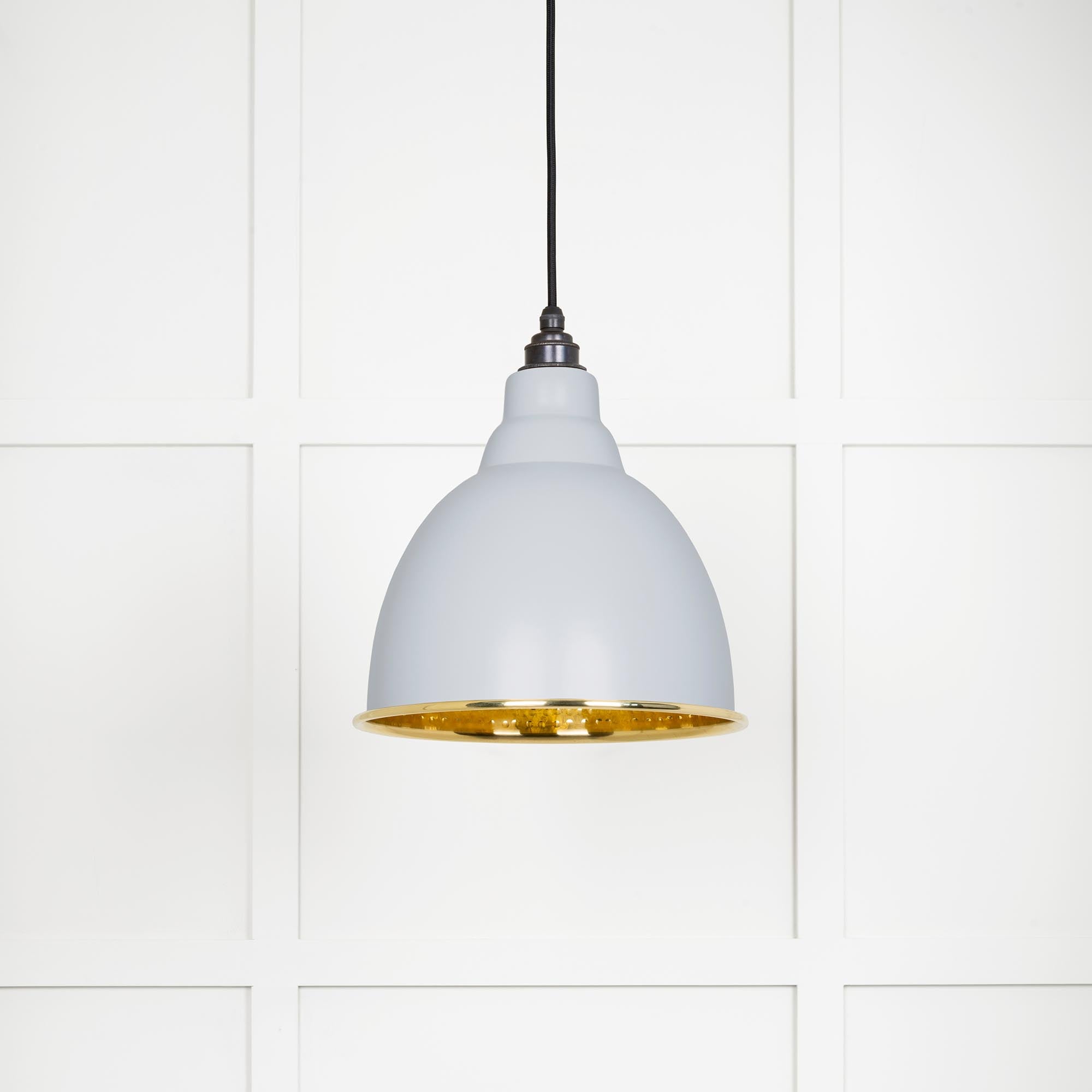 Hammered Brass Brindley Pendant in Birch | From The Anvil - Brindley - From The Anvil - Yester Home