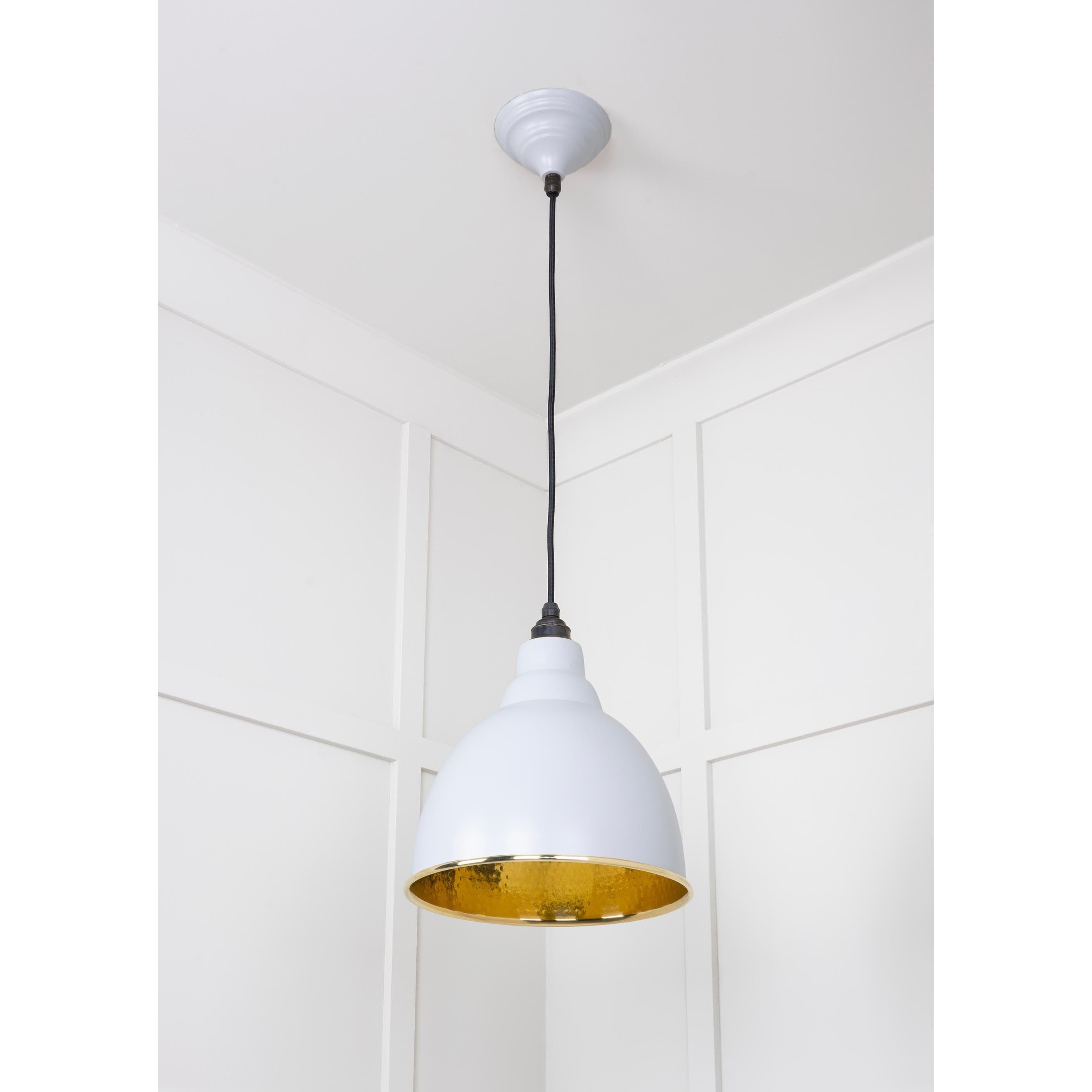 Hammered Brass Brindley Pendant in Birch | From The Anvil - Brindley - From The Anvil - Yester Home