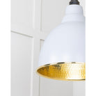 Hammered Brass Brindley Pendant in Birch | From The Anvil-Brindley-Yester Home