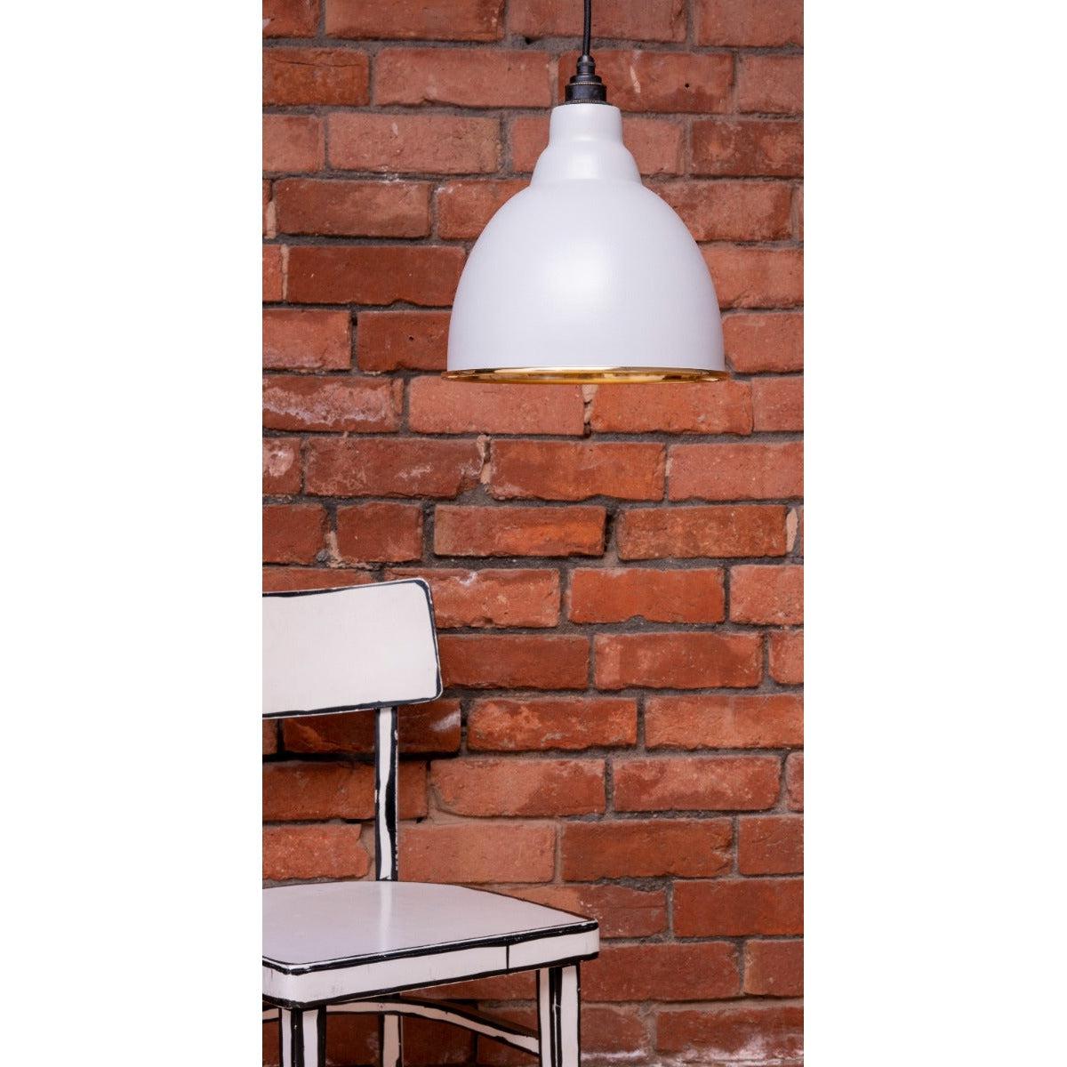 Hammered Brass Brindley Pendant in Birch | From The Anvil-Brindley-Yester Home