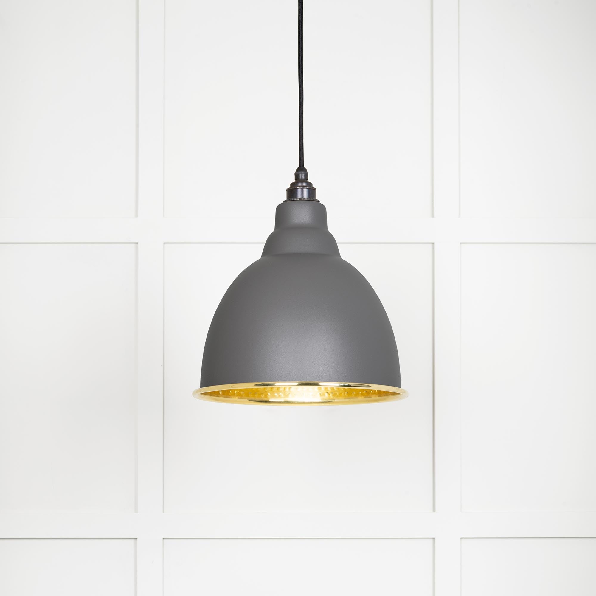 Hammered Brass Brindley Pendant in Bluff | From The Anvil - Brindley - From The Anvil - Yester Home