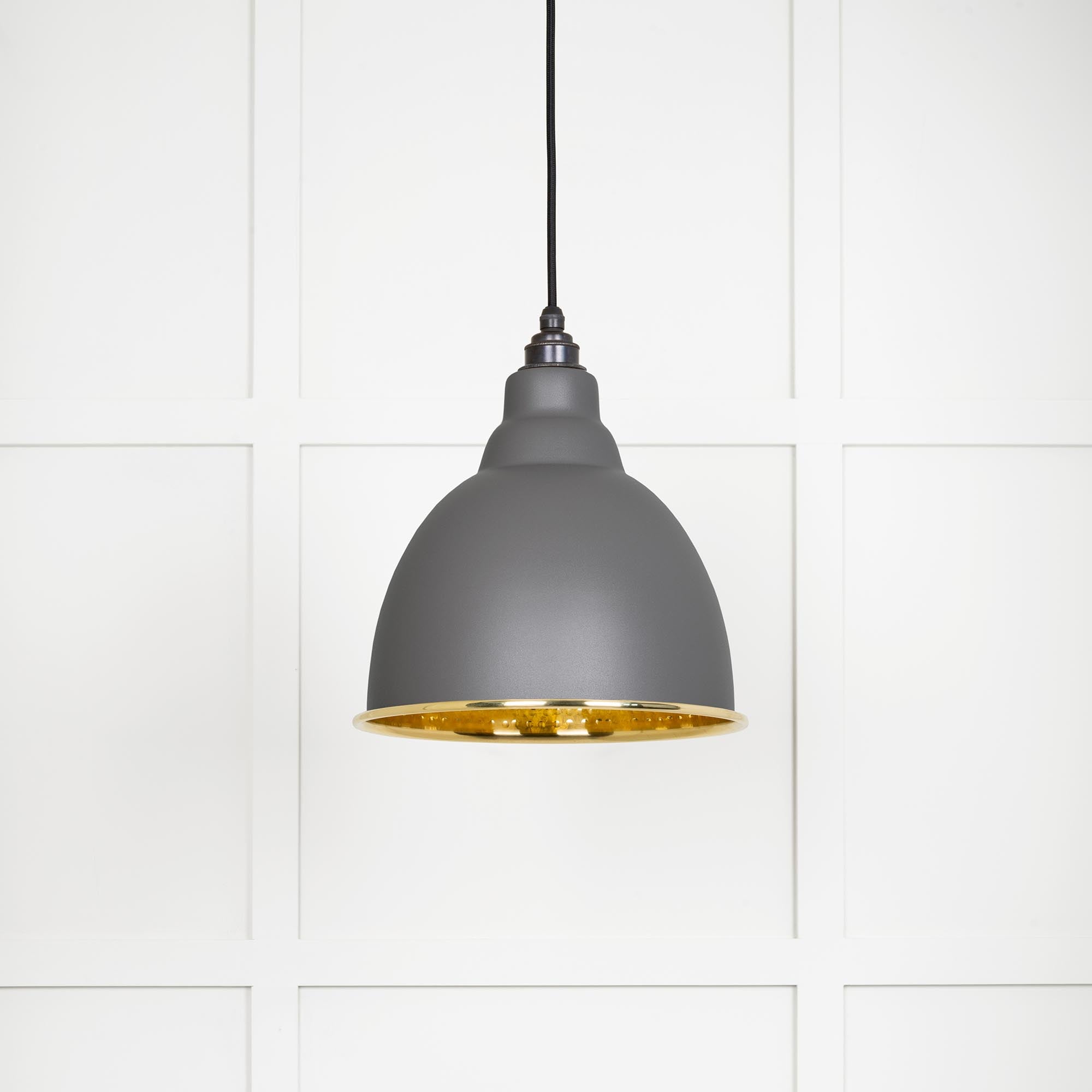 Hammered Brass Brindley Pendant in Bluff | From The Anvil - Brindley - From The Anvil - Yester Home