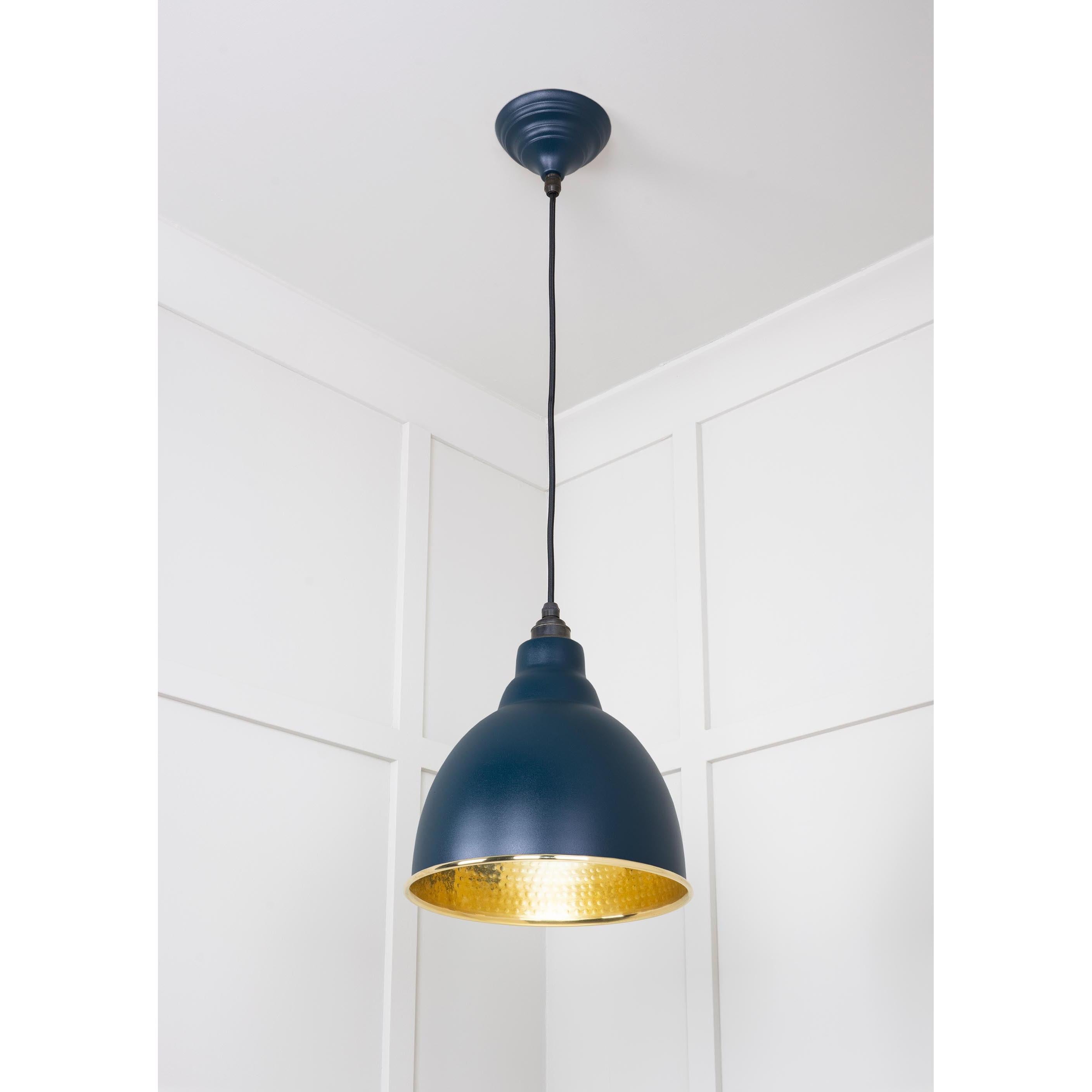 Hammered Brass Brindley Pendant in Dusk | From The Anvil - Brindley - From The Anvil - Yester Home