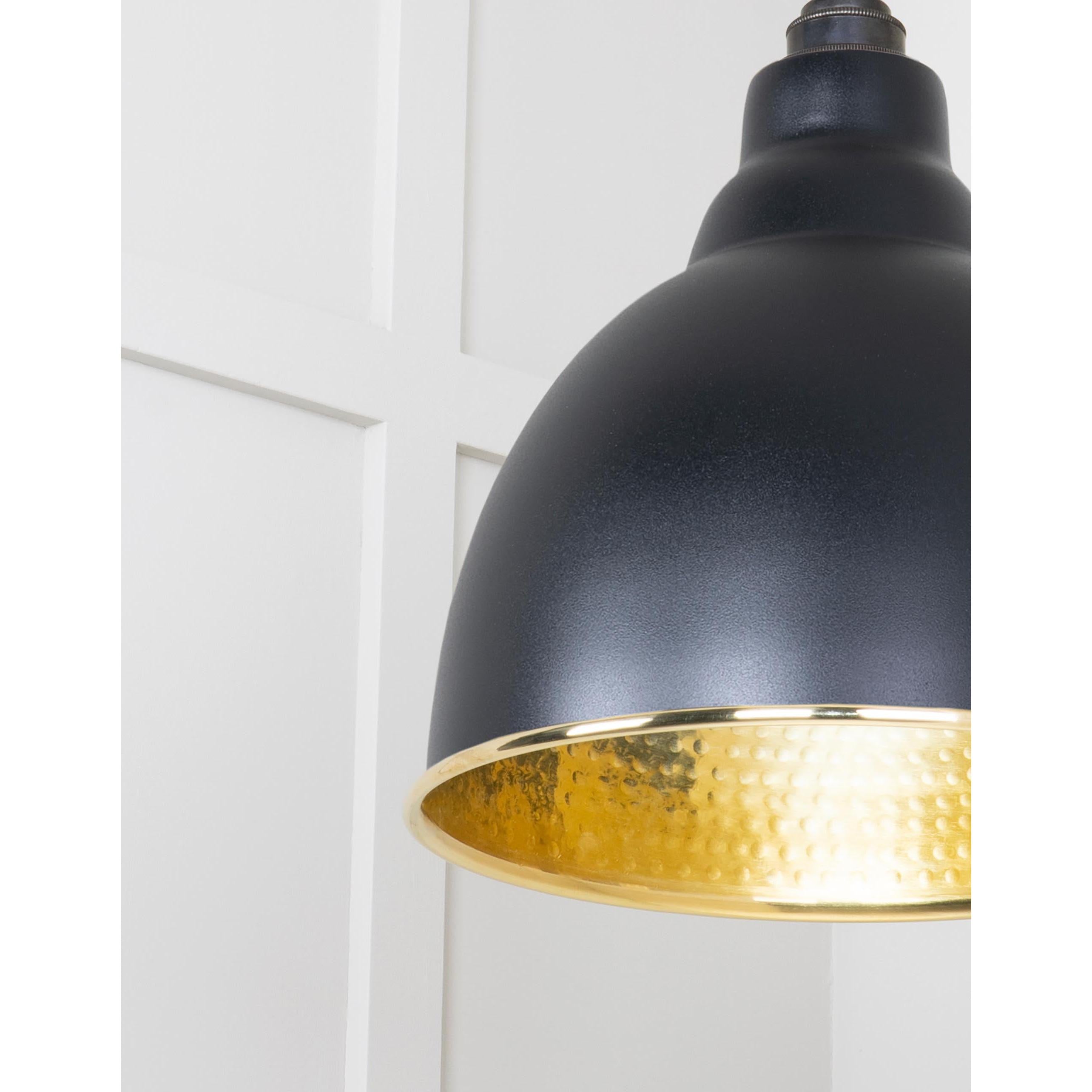 Hammered Brass Brindley Pendant in Elan Black | From The Anvil - Brindley - From The Anvil - Yester Home