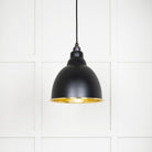 Hammered Brass Brindley Pendant in Elan Black | From The Anvil - Brindley - From The Anvil - Yester Home