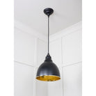 Hammered Brass Brindley Pendant in Elan Black | From The Anvil - Brindley - From The Anvil - Yester Home
