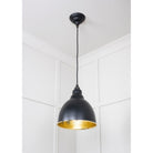 Hammered Brass Brindley Pendant in Elan Black | From The Anvil-Brindley-Yester Home