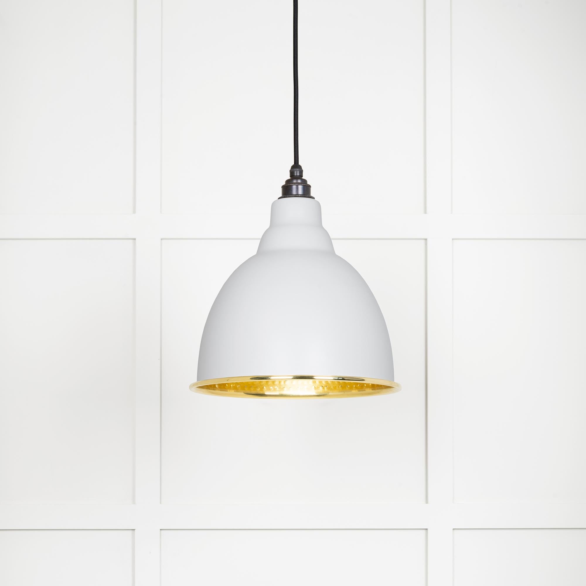 Hammered Brass Brindley Pendant in Flock | From The Anvil - Brindley - From The Anvil - Yester Home