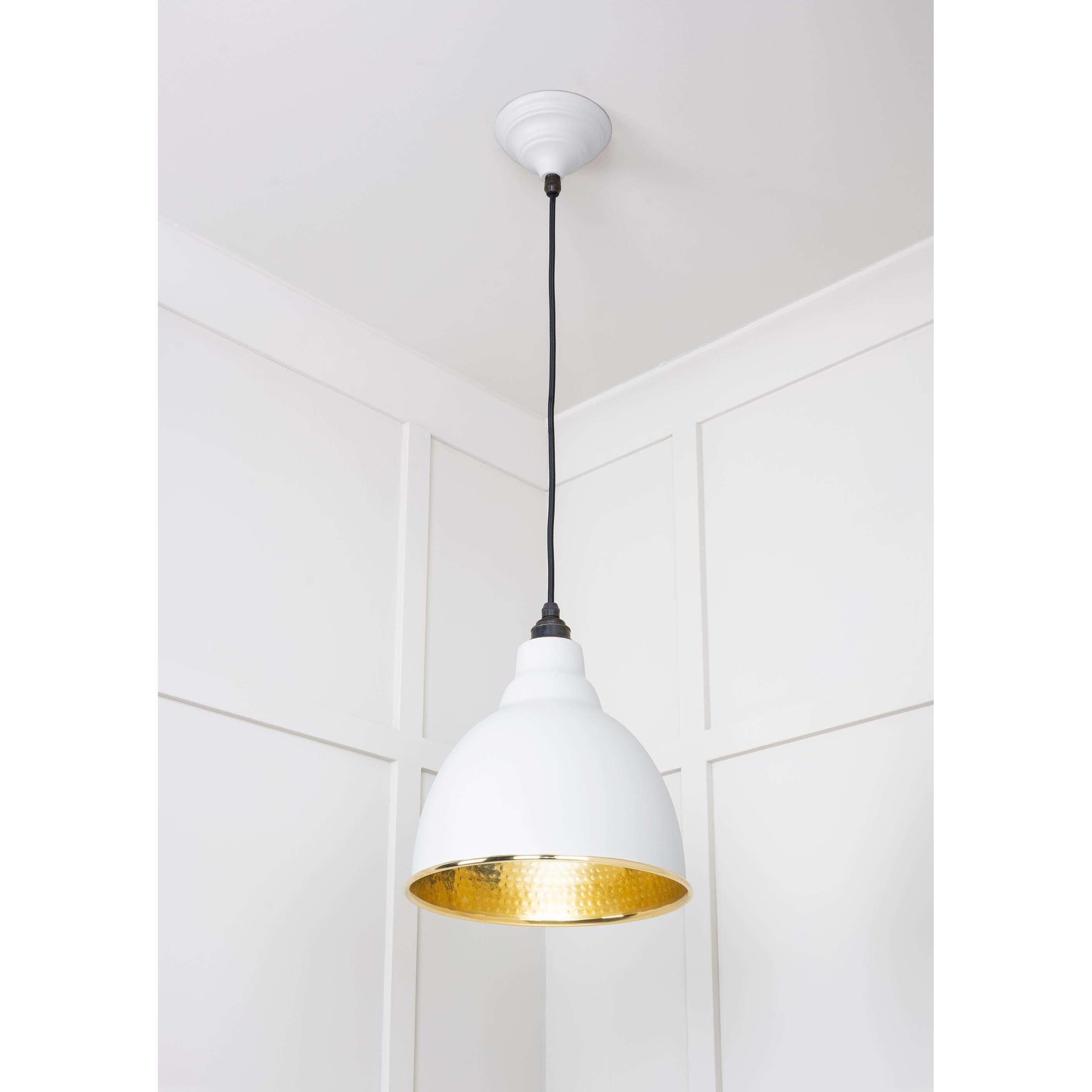 Hammered Brass Brindley Pendant in Flock | From The Anvil - Brindley - From The Anvil - Yester Home