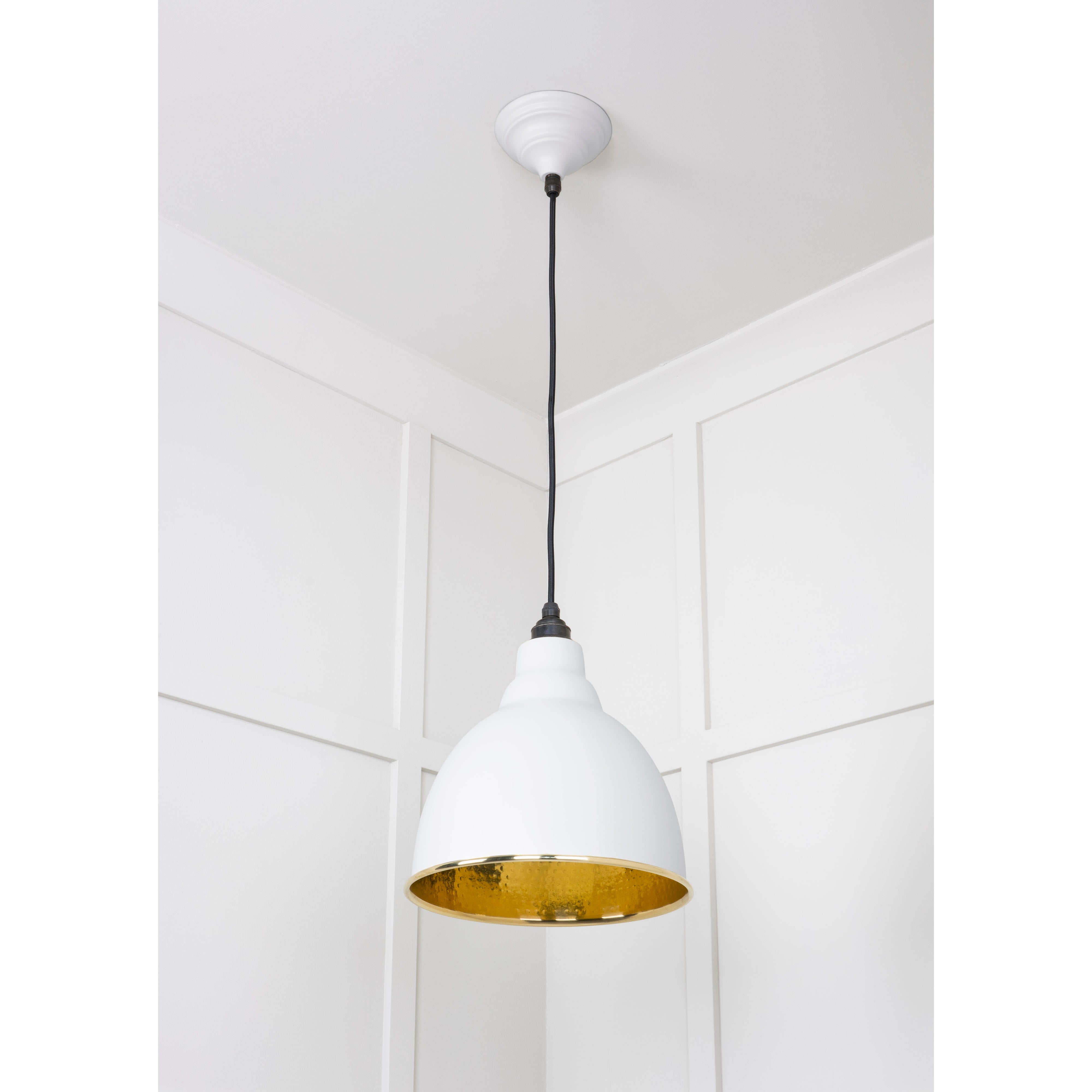Hammered Brass Brindley Pendant in Flock | From The Anvil-Brindley-Yester Home