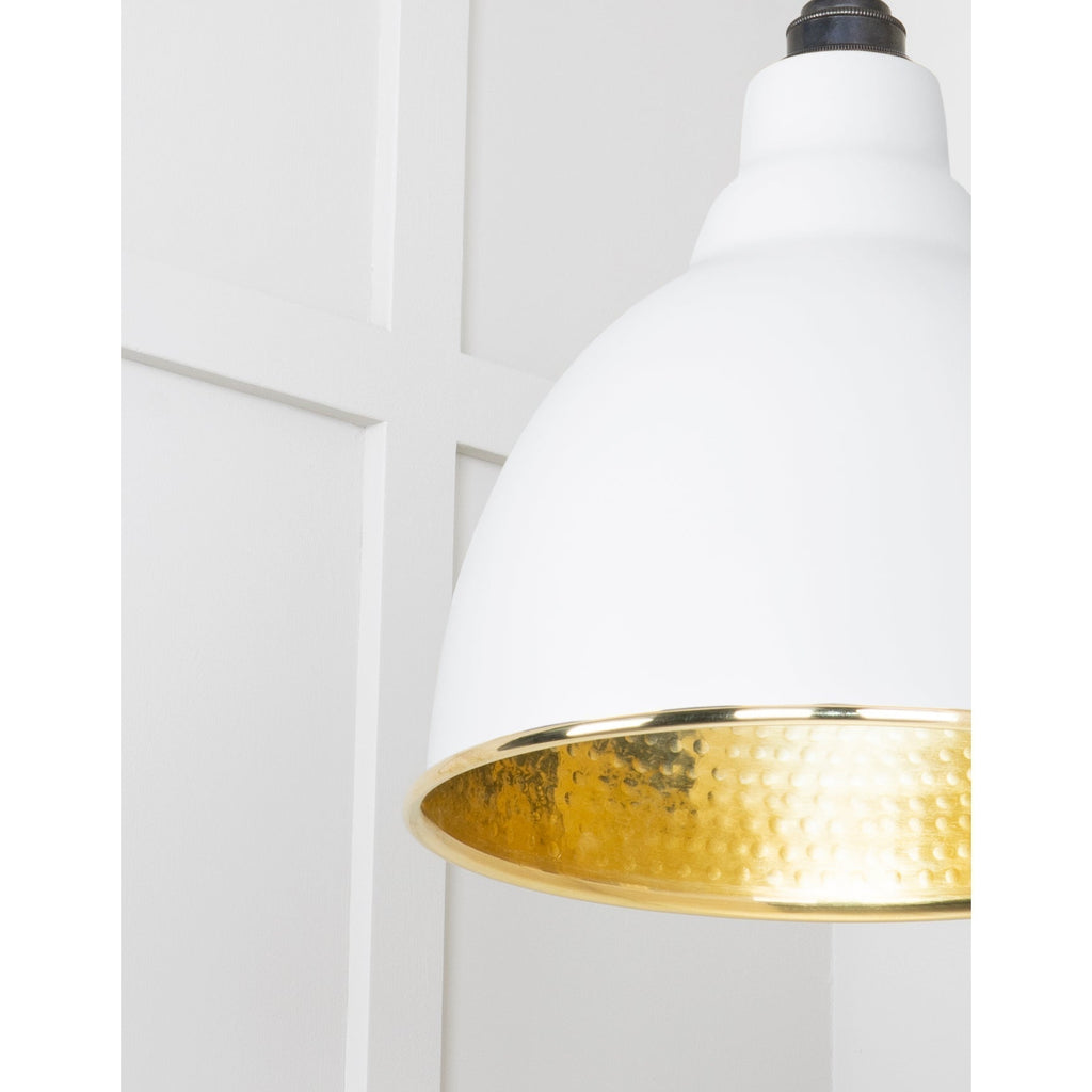 Hammered Brass Brindley Pendant in Flock | From The Anvil