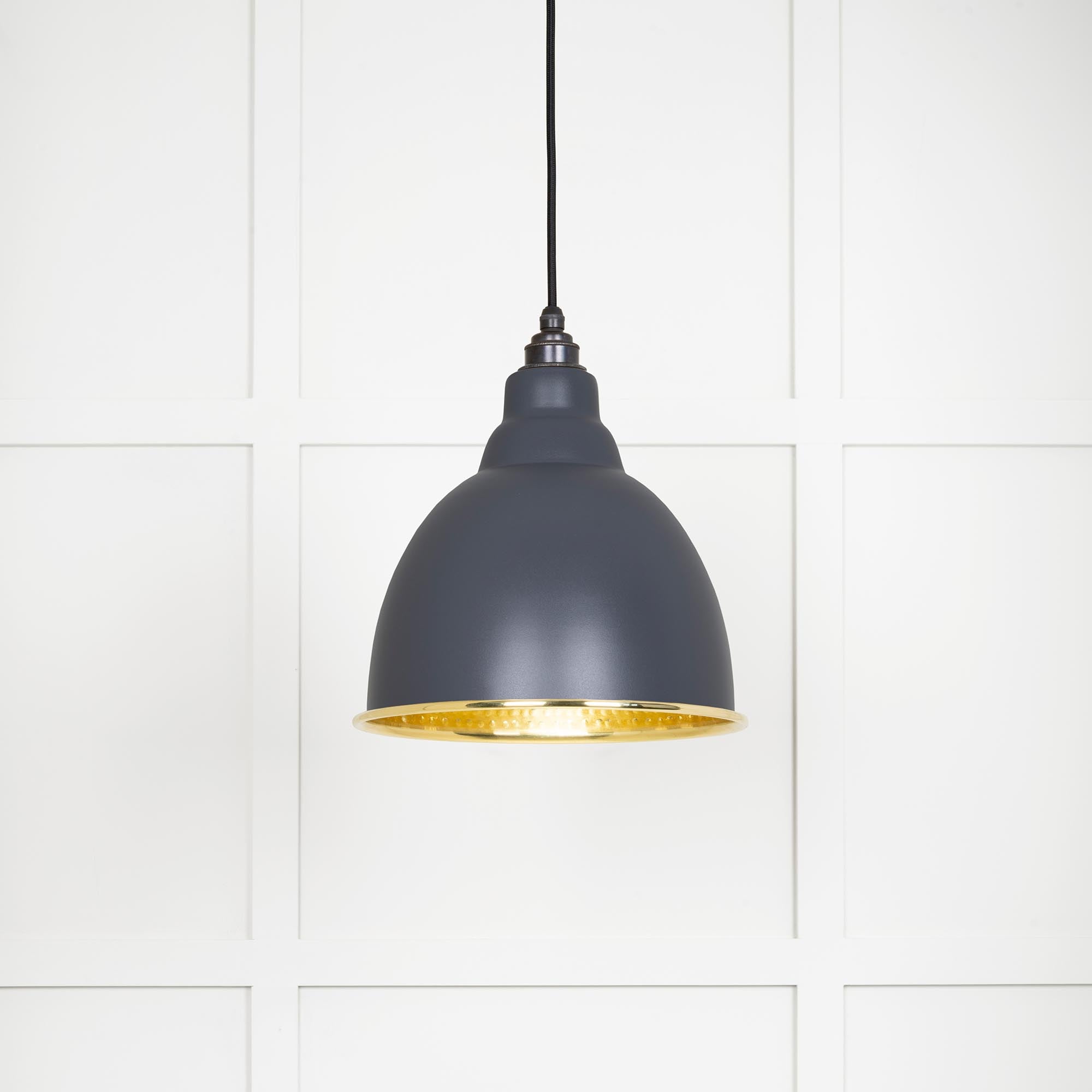 Hammered Brass Brindley Pendant in Slate | From The Anvil - Brindley - From The Anvil - Yester Home