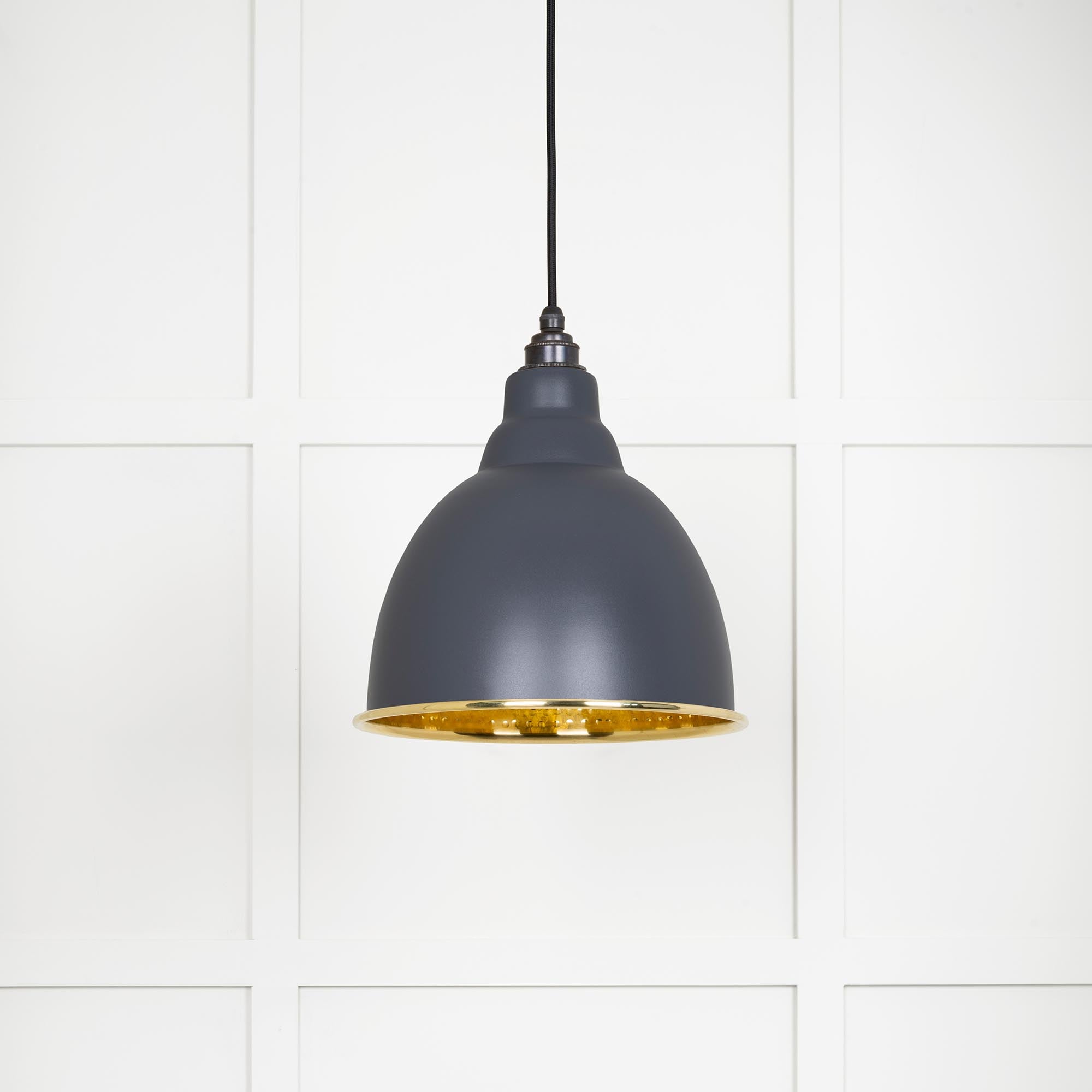 Hammered Brass Brindley Pendant in Slate | From The Anvil - Brindley - From The Anvil - Yester Home