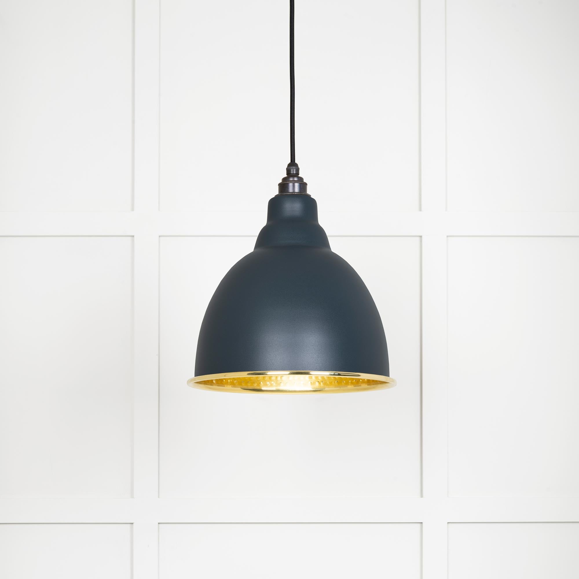 Hammered Brass Brindley Pendant in Soot | From The Anvil - Brindley - From The Anvil - Yester Home