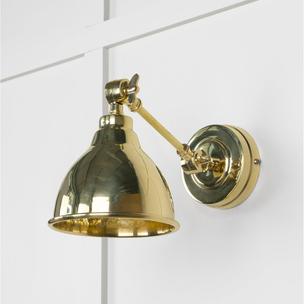 Hammered Brass Brindley Wall Light | From The Anvil-Wall Lights-Yester Home