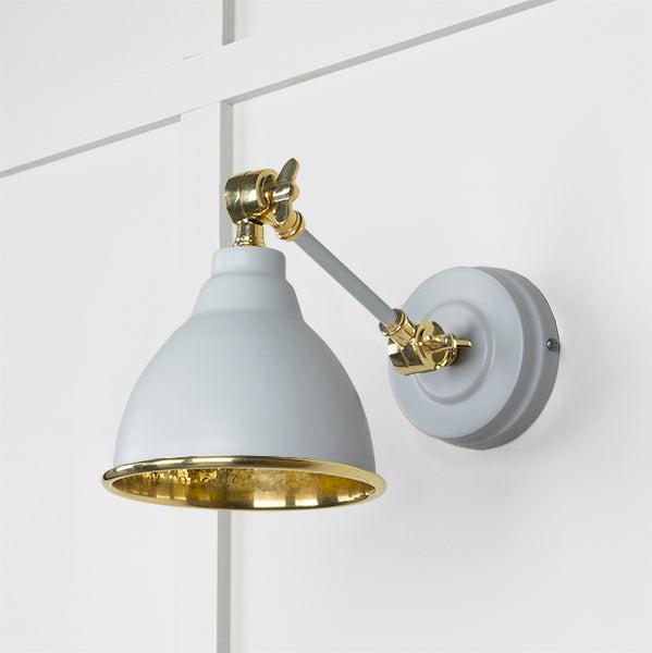Hammered Brass Brindley Wall Light in Birch | From The Anvil-Wall Lights-Yester Home