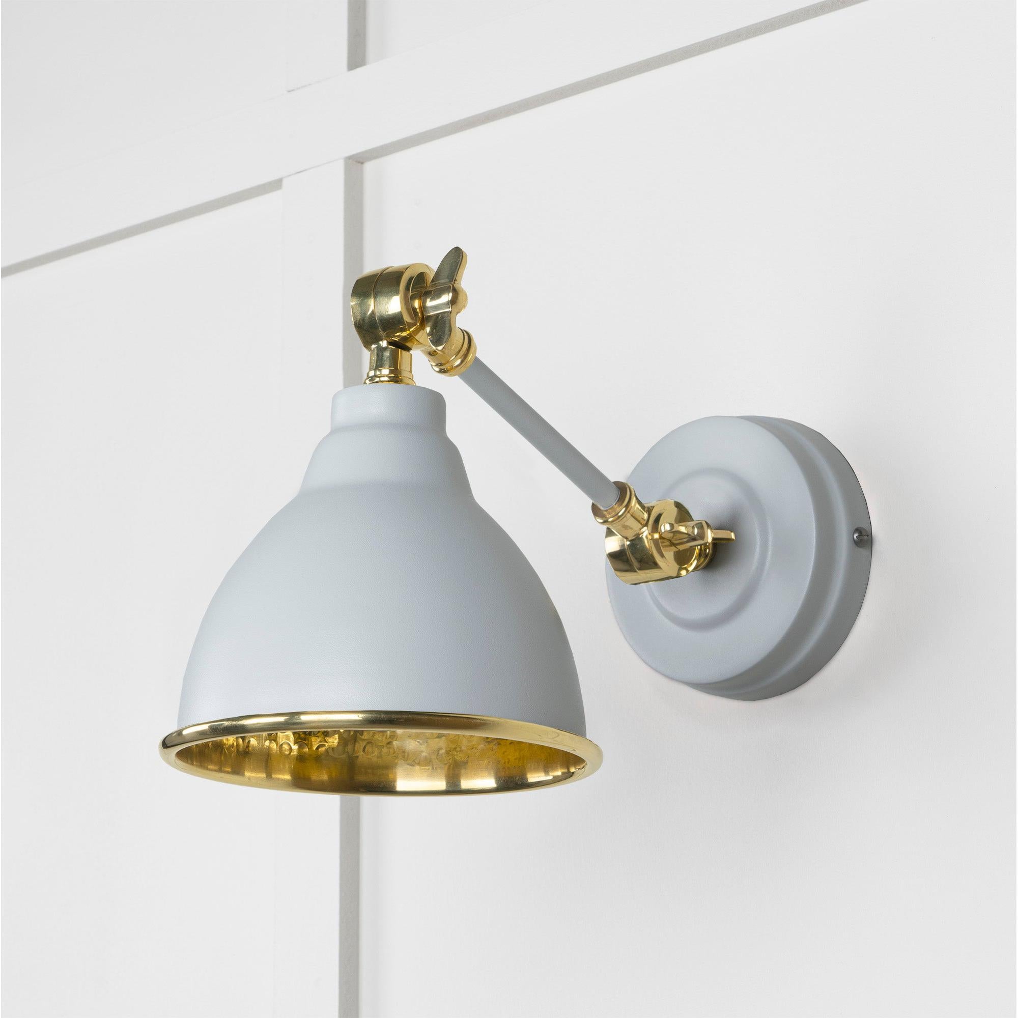Hammered Brass Brindley Wall Light in Birch | From The Anvil - Wall Lights - From The Anvil - Yester Home