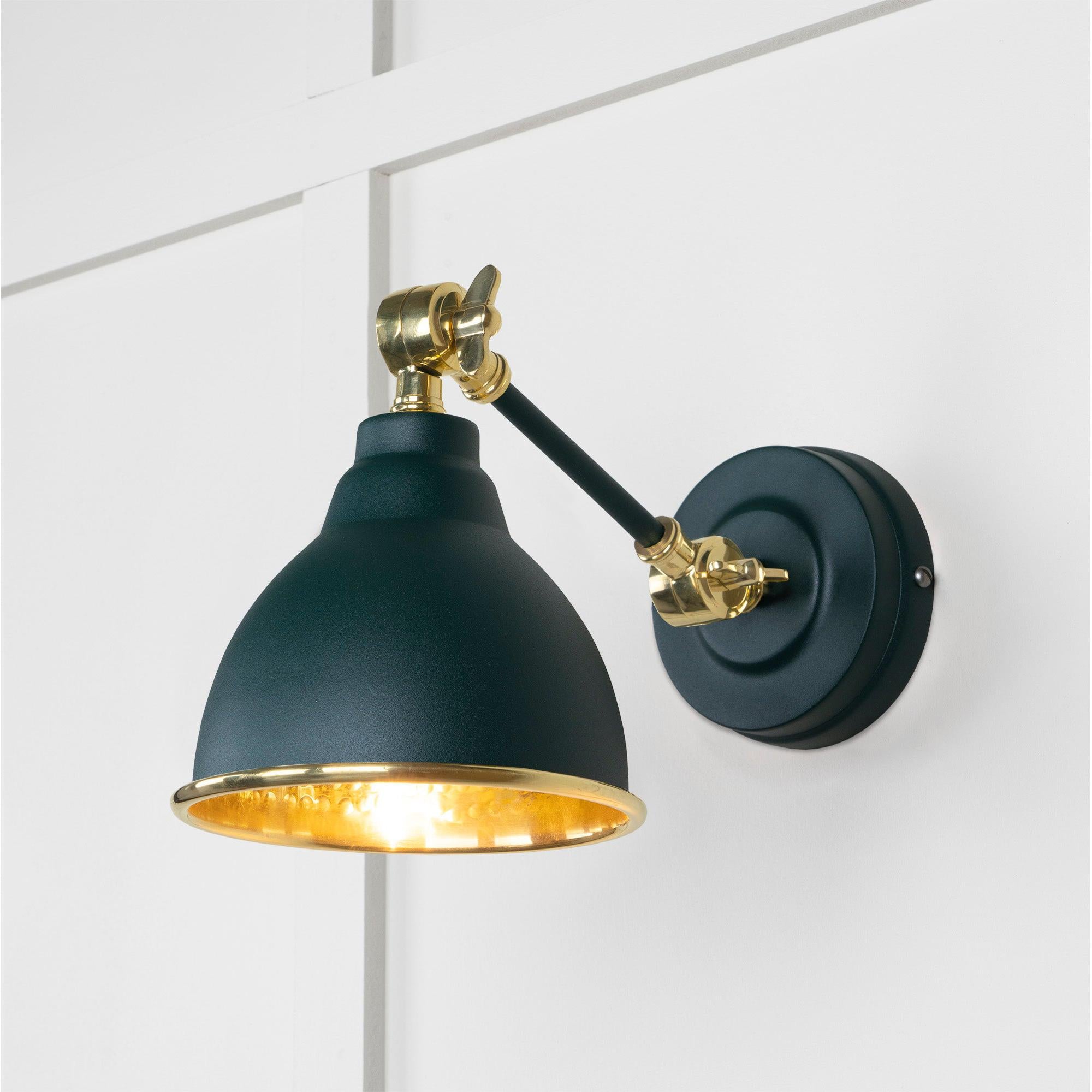 Hammered Brass Brindley Wall Light in Dingle | From The Anvil - Wall Lights - From The Anvil - Yester Home