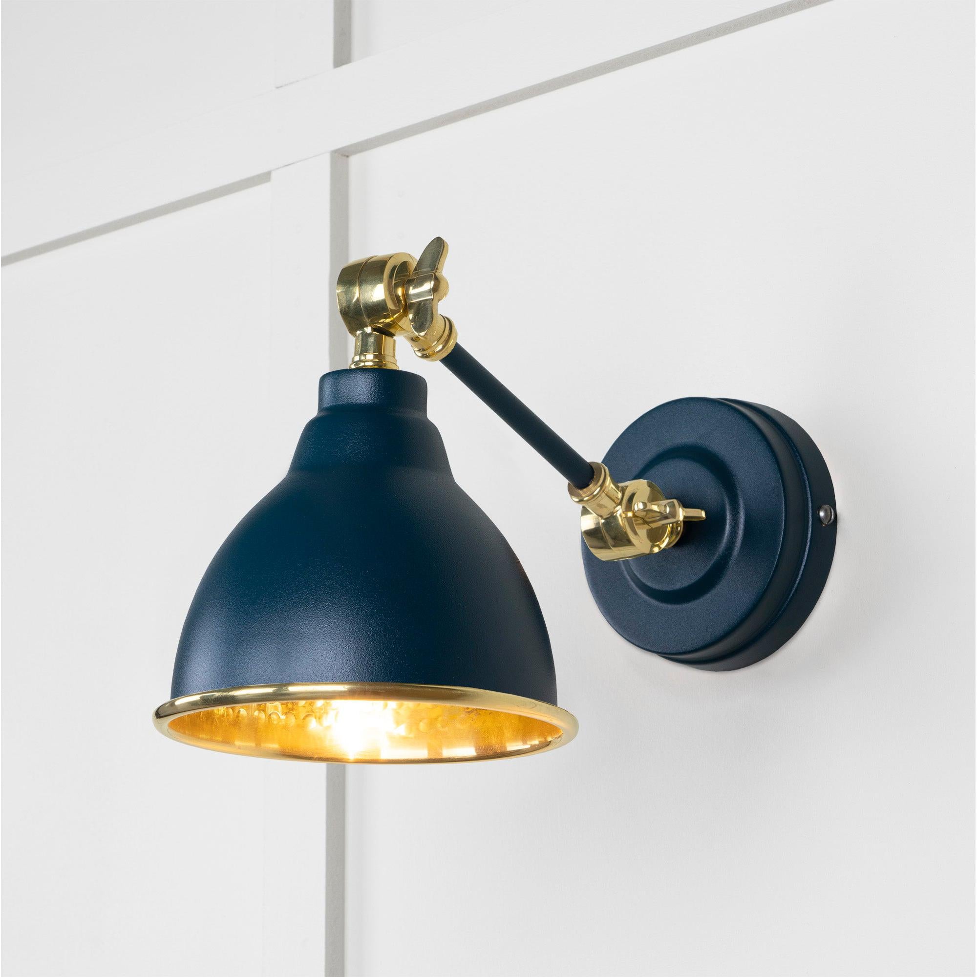 Hammered Brass Brindley Wall Light in Dusk | From The Anvil - Wall Lights - From The Anvil - Yester Home