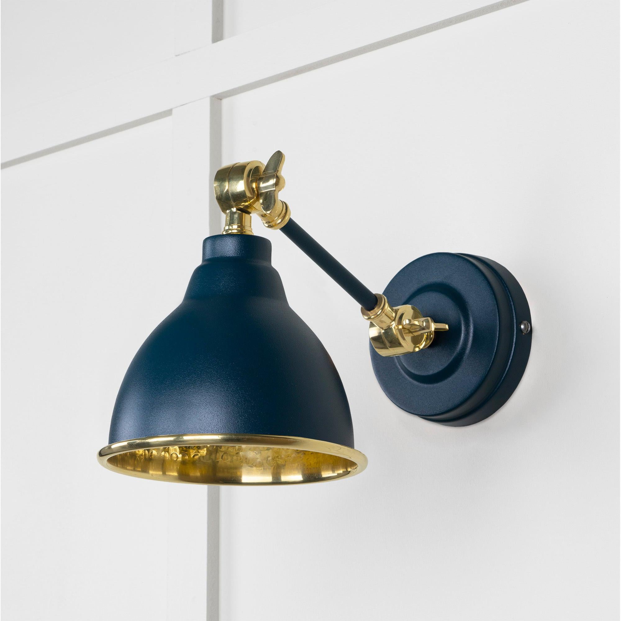 Hammered Brass Brindley Wall Light in Dusk | From The Anvil - Wall Lights - From The Anvil - Yester Home