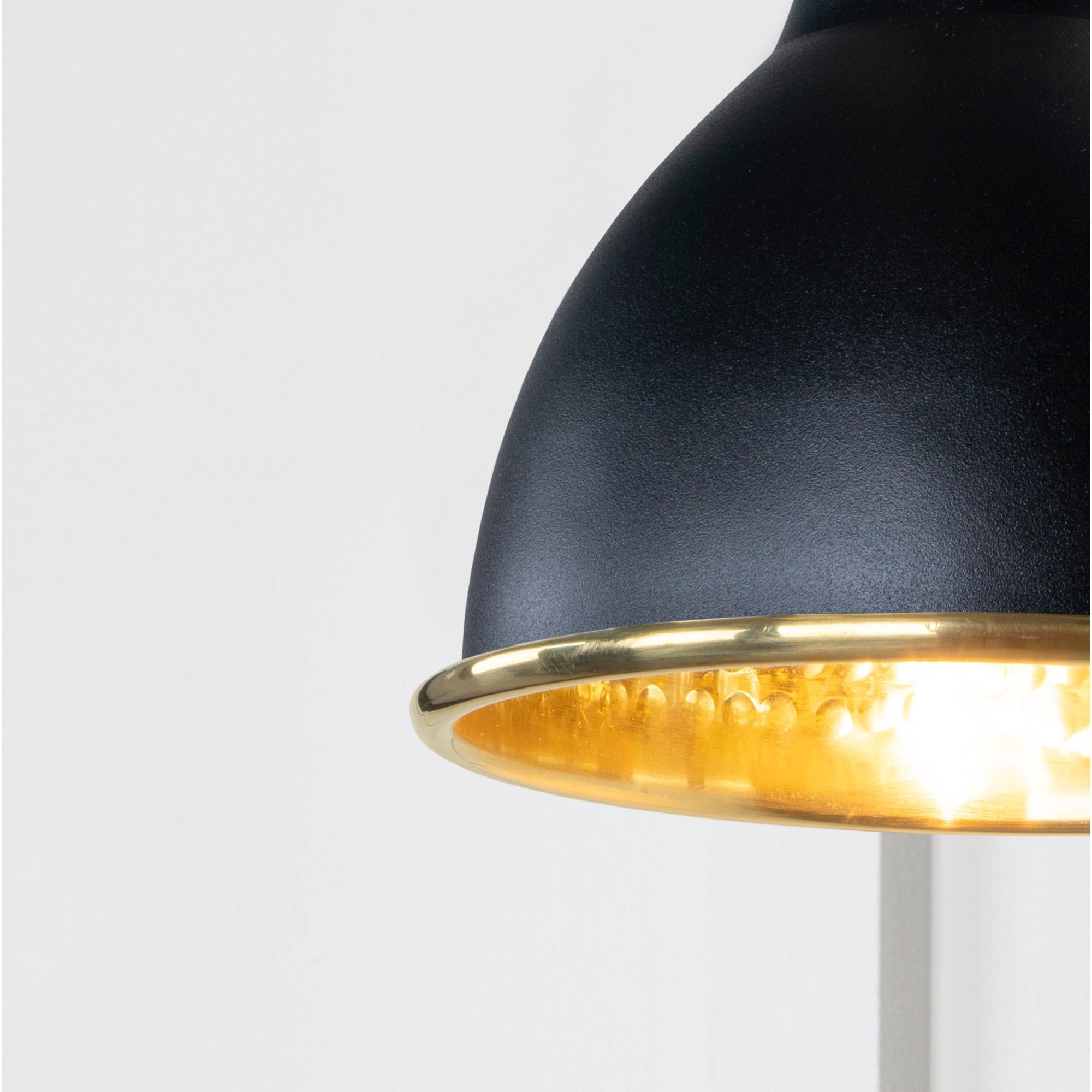 Hammered Brass Brindley Wall Light in Elan Black | From The Anvil - Wall Lights - From The Anvil - Yester Home