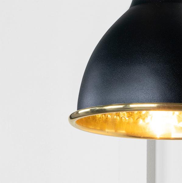 Hammered Brass Brindley Wall Light in Elan Black | From The Anvil-Wall Lights-Yester Home