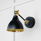 Hammered Brass Brindley Wall Light in Elan Black | From The Anvil-Wall Lights-Yester Home