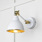 Hammered Brass Brindley Wall Light in Flock | From The Anvil-Wall Lights-Yester Home