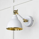 Hammered Brass Brindley Wall Light in Flock | From The Anvil-Wall Lights-Yester Home